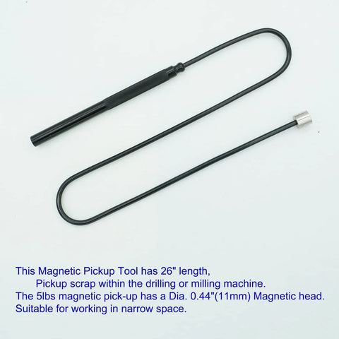 VASTOOLS flexible magnetic pickup tool set, two-piece, 26-inch length with knurled handle and magnetic head