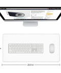 Extended Gaming Mouse Pad XL With Stitched Edges Waterproof Non Slip Desk Mat For Large Keyboard And Laptop Setup 23.6 x 11.8 Inches White