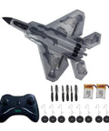 F22 RC Plane Ready To Fly Remote Control Aircraft 2.4GHz 2 Channel Glider For Beginners Easy To Fly Fighter Jet Style RC Airplane Black