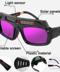 Auto Darkening Welding Goggles Mask Solar Powered Safety Glasses With PC Lens UV Protection Anti Fog Eye Shield features