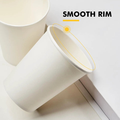 8 Oz Disposable Coffee Cups 500 Pack, Leakproof Thickened Paper Cups with Smooth Rim for Hot Coffee, Tea, Water or Juice