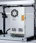Close-up of LRS-350-24 Switching Power Supply Dope 24V 14.6A Enclosed DC PSU mounted on a frame, silver finish, 350W.