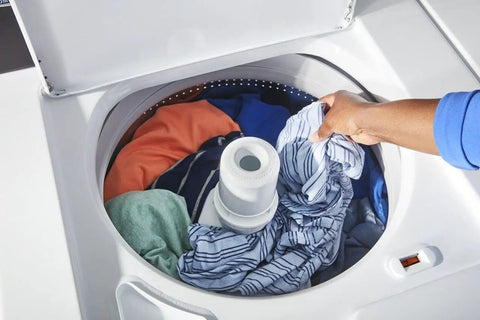 Top Load Washer with clothes during cycle, suitable for Suspension Rod Kit Replacement For W11130362 Genuine OEM Quality.