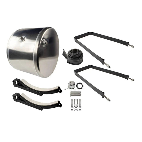 35 Gallon Aluminum Saddle Mount Hydraulic Reservoir Tank With Square Design And Heavy Duty Mounting Straps For PTO And Mobile Systems