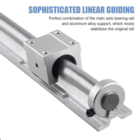 Two Piece SBR16 2000mm Linear Rail Kit With Carriages And Limit Rings For DIY CNC Machines Pro Grade Beefy Heavy Duty Guide Rails