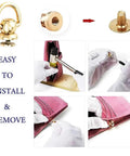 Gold D Ring Rivet Kit For Leather Purses And Bags, 12 Pack Zinc Alloy Studs With Screws, Crossbody Wallet Conversion Hardware, Durable Rustproof Handbag Accessories For DIY Purse Making. Easy install and remove, gold D-ring rivet with screw for leather wallet