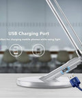 Close-up of USB charging port on Foldable LED Desk Lamp With 36 LEDs 14W Power 7 Dimming Levels And 4 Lighting Modes Touch Control