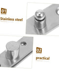 Close-up of a heavy duty stainless steel hidden pivot door hinge with 360 degree rotation for bookcase and interior doors.