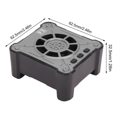 Silver and black compact 3 In 1 Curing Fan With Stepless Speed Control And Smoke Exhaust For Phone PCB Repair Built In Battery 10000 RPM Brushless Motor 6W Cooling Powerful Solder Fume Extractor For Cleaner Workbench with visible dimensions
