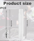 10 Piece Grease Injector Needle Kit For Most Grease Guns, 6cm Steel Nozzle Tips, shown with size dimensions, automotive tool