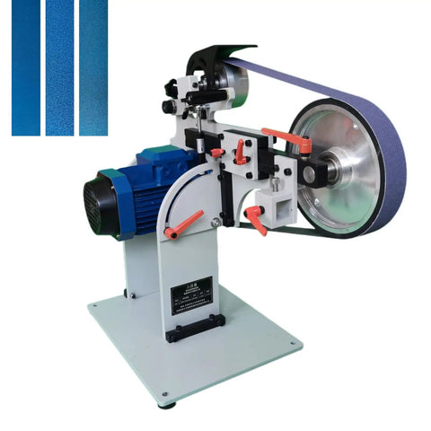 Badass 2X72 Belt Grinder With Vfd Variable Speed Control Paired With Three Zirconia Abrasive Belts 60 100 And 180 Grit showcasing heavy duty design.