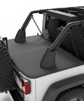 Rugged Tonneau Cover For Wrangler JK 4 Door 2007 To 2018 JKU Cargo Trunk Tailgate Cover installed on white Jeep