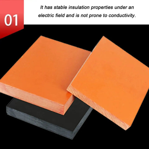 Built Tough Bakelite Panel Sheet From Phenolic Resin, Ultra Durable Electrical Insulation For Electronics And Mechanical Parts, 50x50x40mm Pack Of 2, High Heat, Impact Resistant, Insulation You Can Count On orange phenolic sheets stacked
