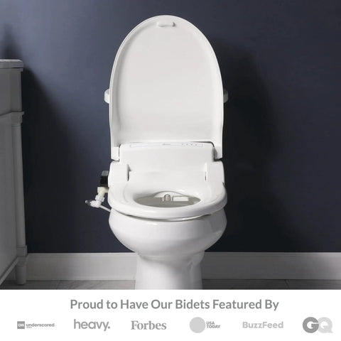 Level Up Your Restroom Game With This Hot Selling Heated Bidet Toilet Seat Serving Relaxing Warm Water Wash Plus Snappy Air Dryer Zero Plumbing Setup You Guys Can Mount Solo Gentle Slow Closing Seat With Easy Remote Polished White Finish