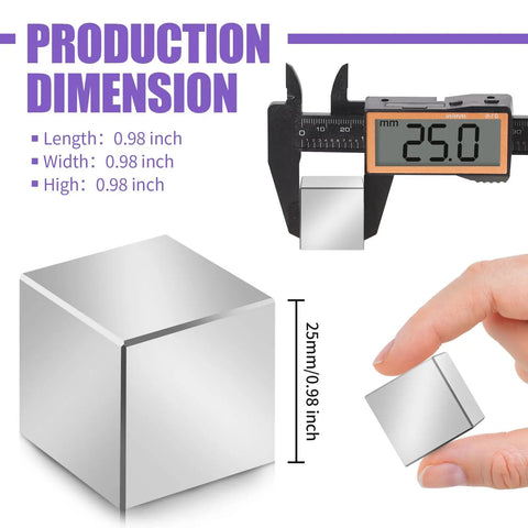 Heavy Duty 1 Inch Neodymium Magnet Cube For Engineering And Fabrication, Testing And Industrial Holding Tasks NdFeB Rare Earth Block size measurement