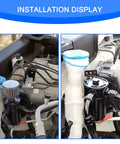 Beefy Aluminum Oil Catch Can Kit with Adapters and Drain Valve installed in vehicle engine bay