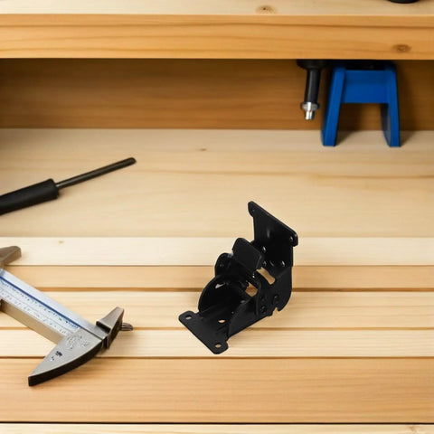Heavy Duty Folding Leg Hinges for Furniture Corner Connectors with Wearproof Coating on wooden surface with tools