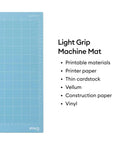 LightGrip Cutting Mat Pack 6 Pack 12x12 Inches for lightweight paper with adhesive and grid lines next to material list