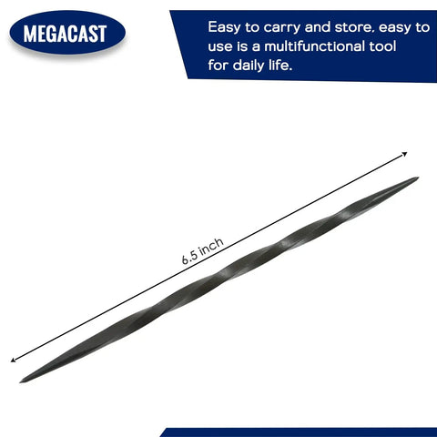 Heavy Duty Double Ended Steel Scribe Featuring A Knuckle Friendly Twist Handle And Hella Precise Dual Tapered Tips For Quick Metal Marking Layout Etching Work For Tough Tradesmen And Weekend Warriors, 6.5 inch length, black finish.