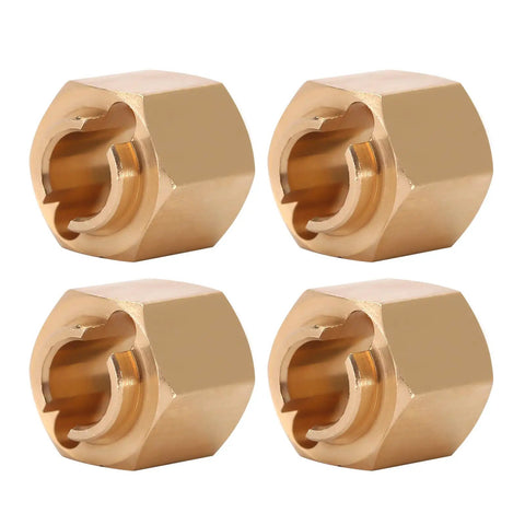 Beefy Brass Wheel Hex Hub Extenders Six Millimeter And Two Millimeter Adapters For One Eighteenth Scale RC Crawler TRX4M Upgrade Parts