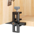2 in 1 Cabinet Door Mounting Jig With Adjustable Positioner For Frameless Or Face Frame Doors fast setup showing precise hinge alignment.