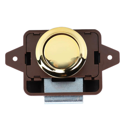 Cabinet Push Button Latch Keyless Cupboard Lock With Smooth Finish For RV Yacht Motorhome Campervan Caravan Brown Base Gold Color