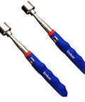 Extendable 31 Inch Telescoping Magnetic Pick Up Tool With Foam Grip And 90g Stainless Steel Handle, Two Pack showing blue handles
