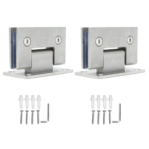 Heavy Duty Stainless Steel Door Hinges Set Of 2 Rock Solid 90 Degree Corner Brackets For Closet Cabinet And Bathroom, includes screws.