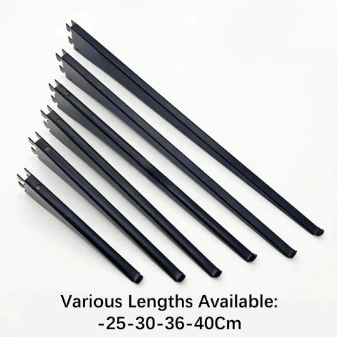 Sturdy Carbon Steel Shelf Brackets For Slotted Shelves Beefy Heavy Duty Wall Mount Hardware Easy Install Metal Brackets