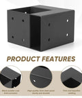 Heavy Duty Workbench Bracket Kit 4 Pack With 3-Way Right Angle Corner Brackets For 4x4 And 2x4 Wood, metal bracket close-up