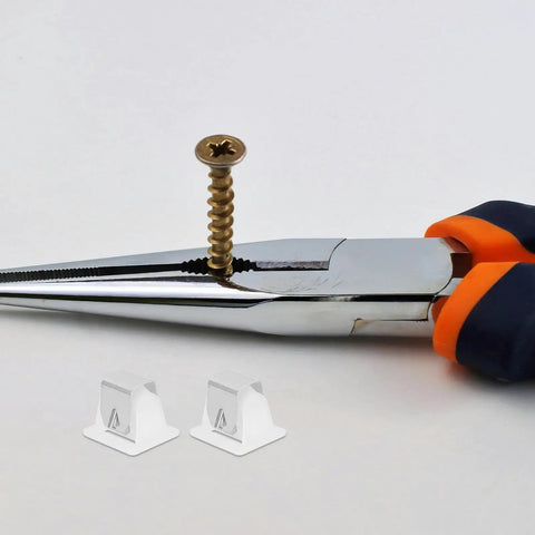 Six Set Dryer Door Latch Strike Kit For Washing Machines And Dryers Replacement Parts White Plastic And Stainless Steel Durable Easy Installation Precise Fit For Home Appliances, white latch strikes with screw and pliers