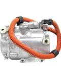 Electric AC Compressor Direct Fit For Toyota Prius ES18C 042000-0196 88370-47010 with orange wiring harness.