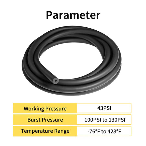 Matte Black Silicone Vacuum Hose Kit 10 Ft With 6 Pieces And 12 Sizes Includes All The Right Sizes For Vacuum Lines Durable Silicone Tubing