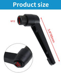 Hassle Free M12 Clamping Lever Handles With Push Button Ratchet Action That Spins Smooth For Easy One Hand Adjust and Rock Solid Quick Release Setup Arrives As A Tough Pair Of Shop Grade Hand Knobs, showing size and details.