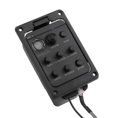 Folk Guitar Pickup Preamp With Built In Tuner And EQ For Acoustic Electric Guitars Solder Free Install Volume Bass Mid Treble