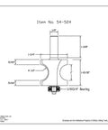 Technical drawing of Half Inch Shank Bullnose Router Bit With Bearing For Handheld Or Table Mounted Wood Router Carbide Tip