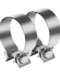 Two Pack Tough As Nails Stainless Steel Exhaust Band Clamps Sleeve For Butt Joint Pipes Fits 2.0 To 4.0 Inch Tubes, angle view