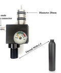 Adapter with thread M18x1.5 and gauge for 0.5L Aluminum PCP Air Tank For Airguns, Paintball, And Hunting, High Pressure HPA Cylinder