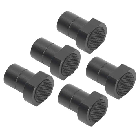 Five Heavy Duty Aluminum Bench Dogs 5 Pack 19mm in smooth black finish for clamping woodworking tables