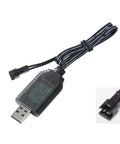 Universal RC Battery Charger Cable With SM 2 Pin Plug For 7.4V 2S LiPo Batteries showing USB and connector detail
