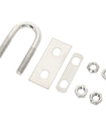 NovelBee 2-pack stainless steel bow/stern eye U-bolts with nuts and washers, 1/2 in stock, 4-1/4 in length (front view)