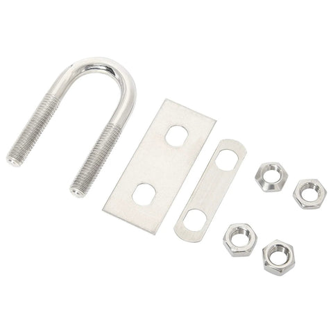 NovelBee 2-pack stainless steel bow/stern eye U-bolts with nuts and washers, 1/2 in stock, 4-1/4 in length (front view)