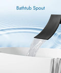 Waterfall Bathtub Faucet Wall Mounted Tub Filler With Handheld Shower Spout One Handle Shower Kit Rough In Valve Included Matte Black Finish