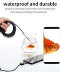 Super Handy 7mm Endoscope Camera Borescope With Six LED Lights For Android And Windows USB Inspection Tool IP67 Waterproof One Meter Cable For Pipes Drains And Industrial Inspections, waterproof probe with phone display
