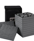 Rock Solid Interlocking RV Leveling Blocks 12 Pack Adjustable Stackable Wheel Supports For Campers Travel Trailers Fifth Wheel No Sweat Setup Top Shelf Grey with storage bag and flat stacks