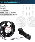 110V 120V Axial Cooling Fan With Beefy Airflow And High Speed Dual Ball Bearings 172mm x 150mm x 51mm with accessories