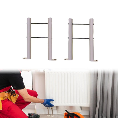 Heavy Duty Radiator Floor Brackets With Cast Iron Legs And Rubber Insulator Pads Steel Mounting Stands For Central Heating installation
