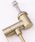Under-Sink Drinking Water Filter Faucet - 1/4" 240mm Tap for Kitchen, brass material, close-up view of faucet base.