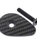 Premium Carbon Fiber Headset Top Cap paired with badass gold stainless screws black carbon fiber material and screw detail.