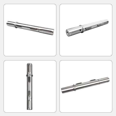 YIDOFENG double output shaft for worm reducer gearbox, 18 mm diameter, 164 mm length, metal shaft (multi-angle view).